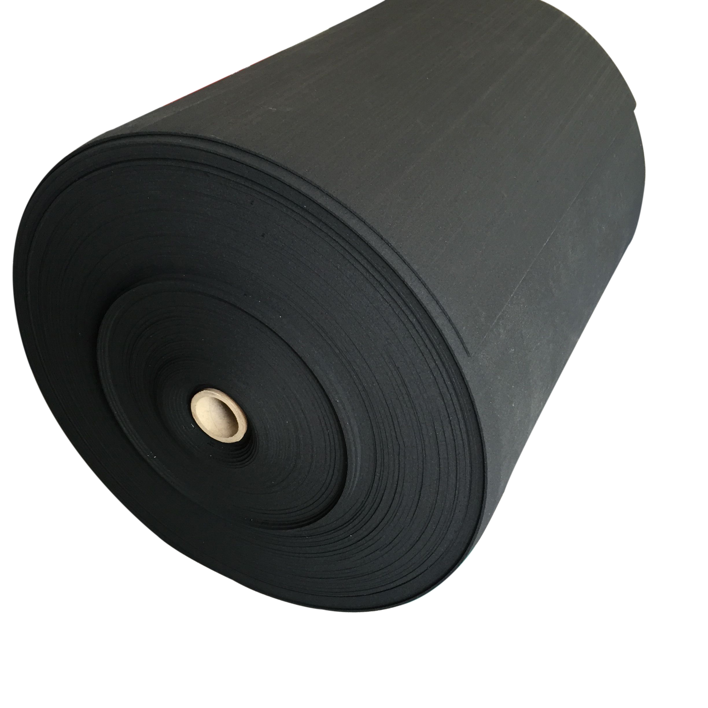 Gym with black rubber coil